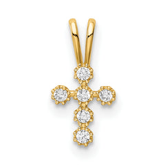 14K CZ Cross Pendant