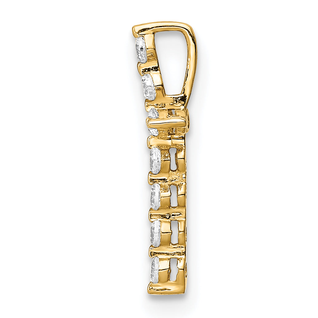 14K CZ Cross Pendant Chain Slide Secondary image