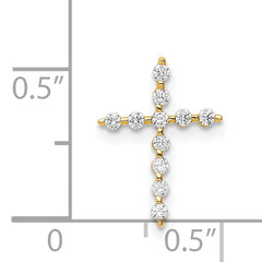 14K CZ Cross Pendant Chain Slide