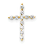 14K CZ Cross Pendant Chain Slide