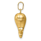 14k Hollow Satin & Polished Fish Charm