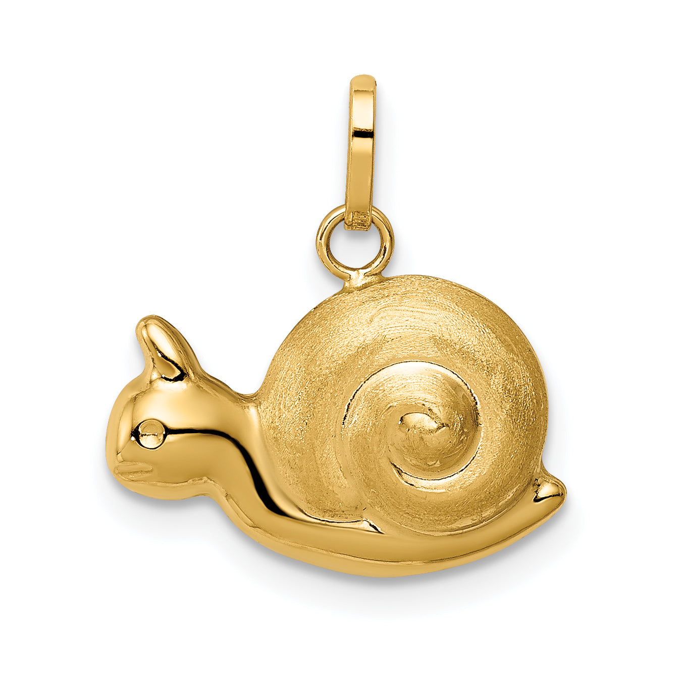 14k Hollow Satin & Polished Snail Charm Main image