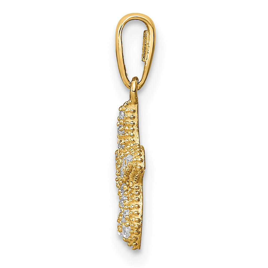 14K CZ Starfish Pendant