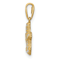 14K CZ Starfish Pendant