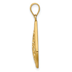 14K Diamond-cut Dangle Pendant