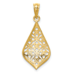 14K Diamond-cut Dangle Pendant