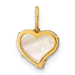 14K Polished Mother of Pearl Heart Pendant