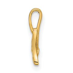 14k Polished CZ Whale Tail Pendant