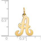 14KY Script Letter A Initial Charm