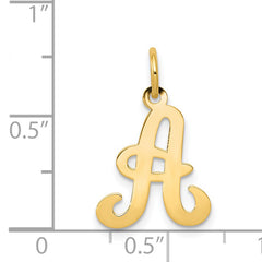14KY Script Letter A Initial Charm