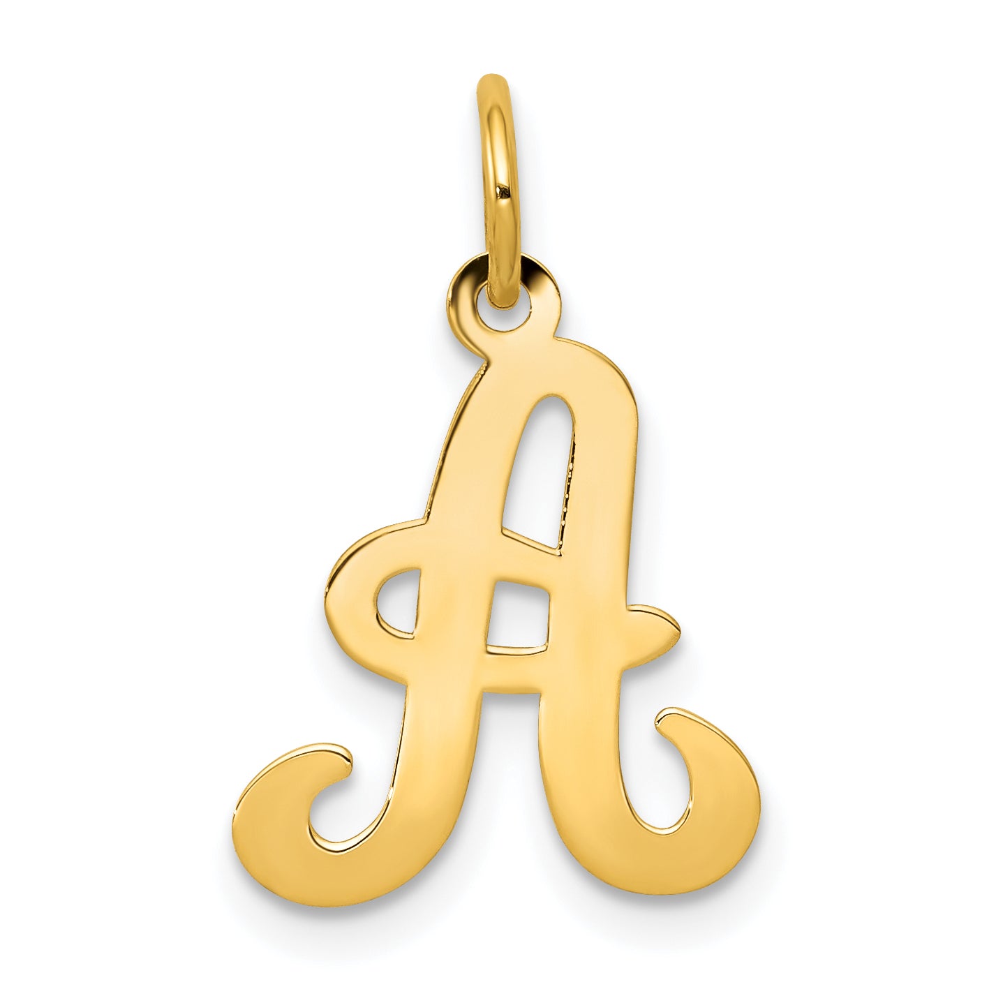 14KY Script Letter A Initial Charm Main image