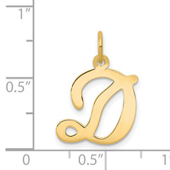 14KY Script Letter D Initial Charm