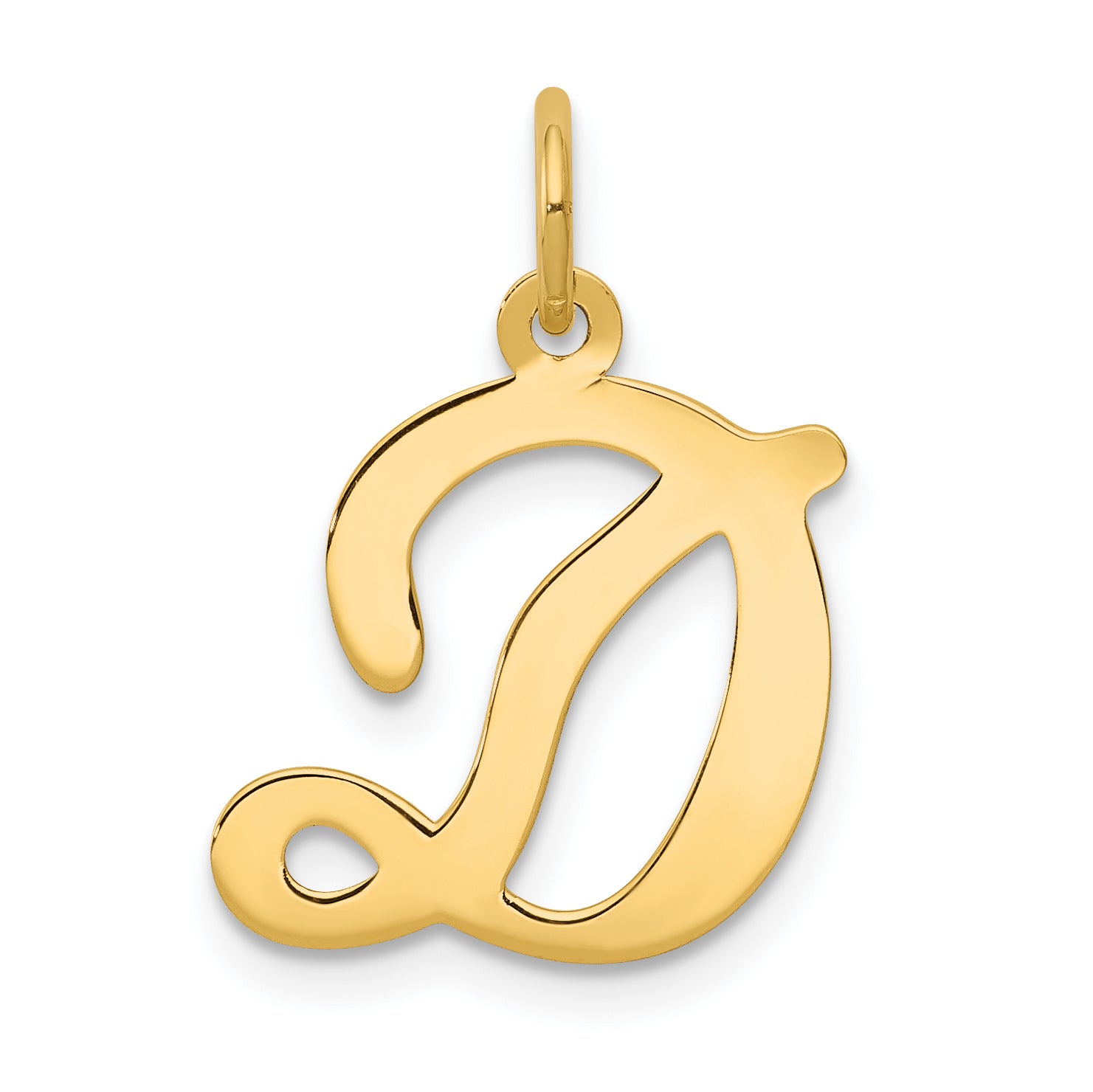 14KY Script Letter D Initial Charm Main image