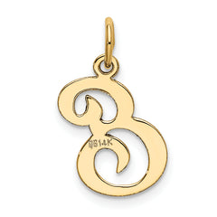 14K Yellow Gold Initial E Charm