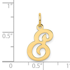 14K Yellow Gold Initial E Charm
