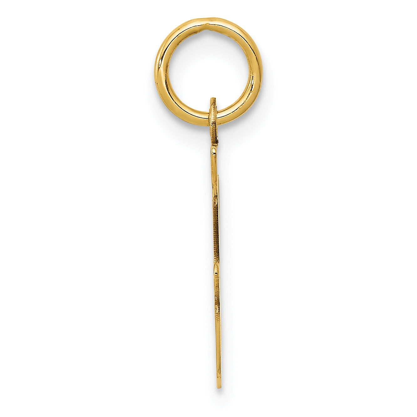 14K Yellow Gold Initial F Charm Secondary image
