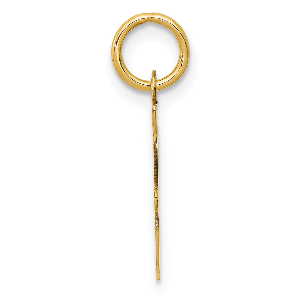 14K Yellow Gold Initial F Charm