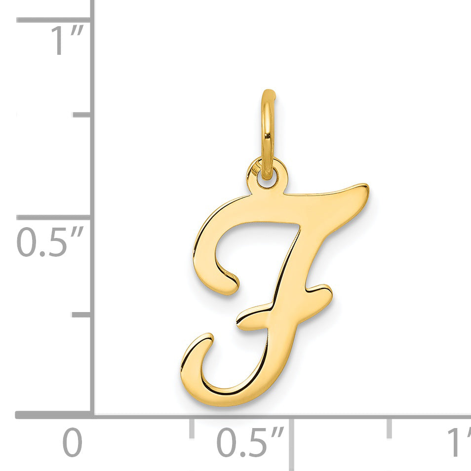 14K Yellow Gold Initial F Charm