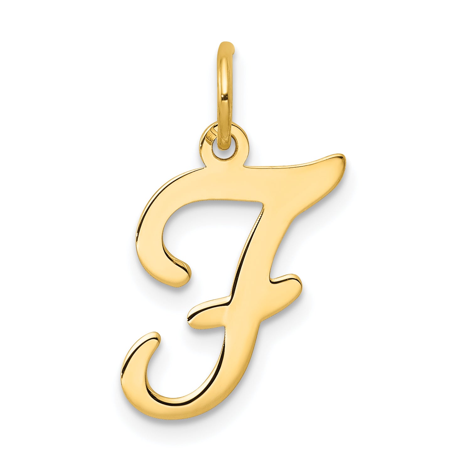 14KY Script Letter F Initial Charm Main image