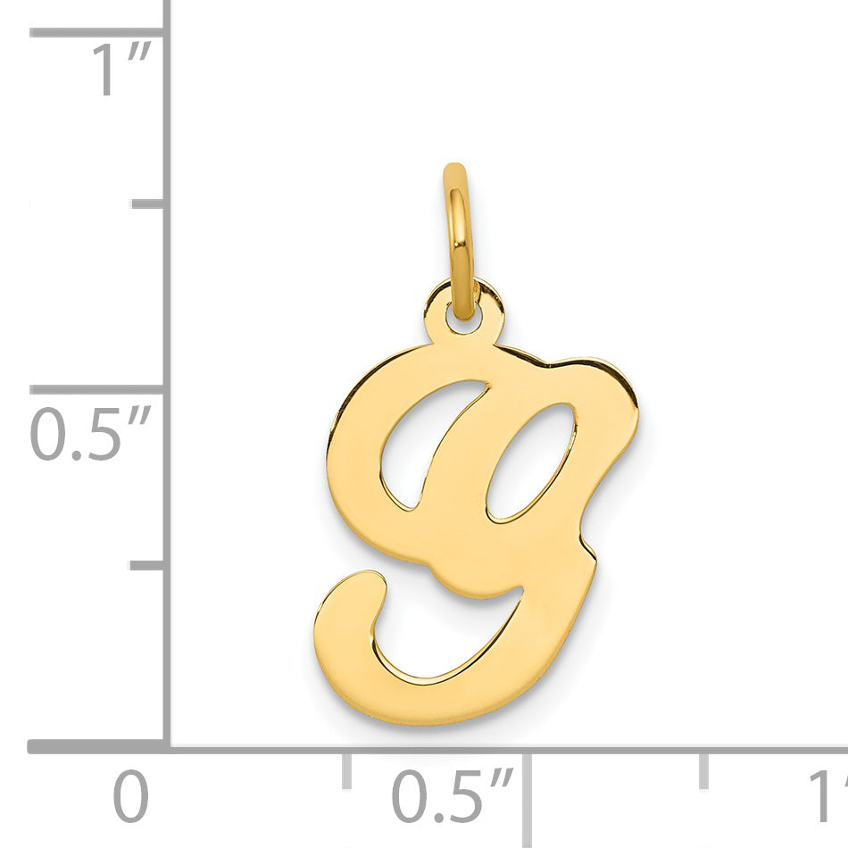 14K Yellow Gold Initial G Charm