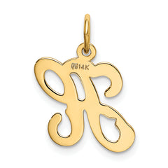 14K Yellow Gold Initial H Charm
