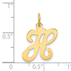 14K Yellow Gold Initial H Charm