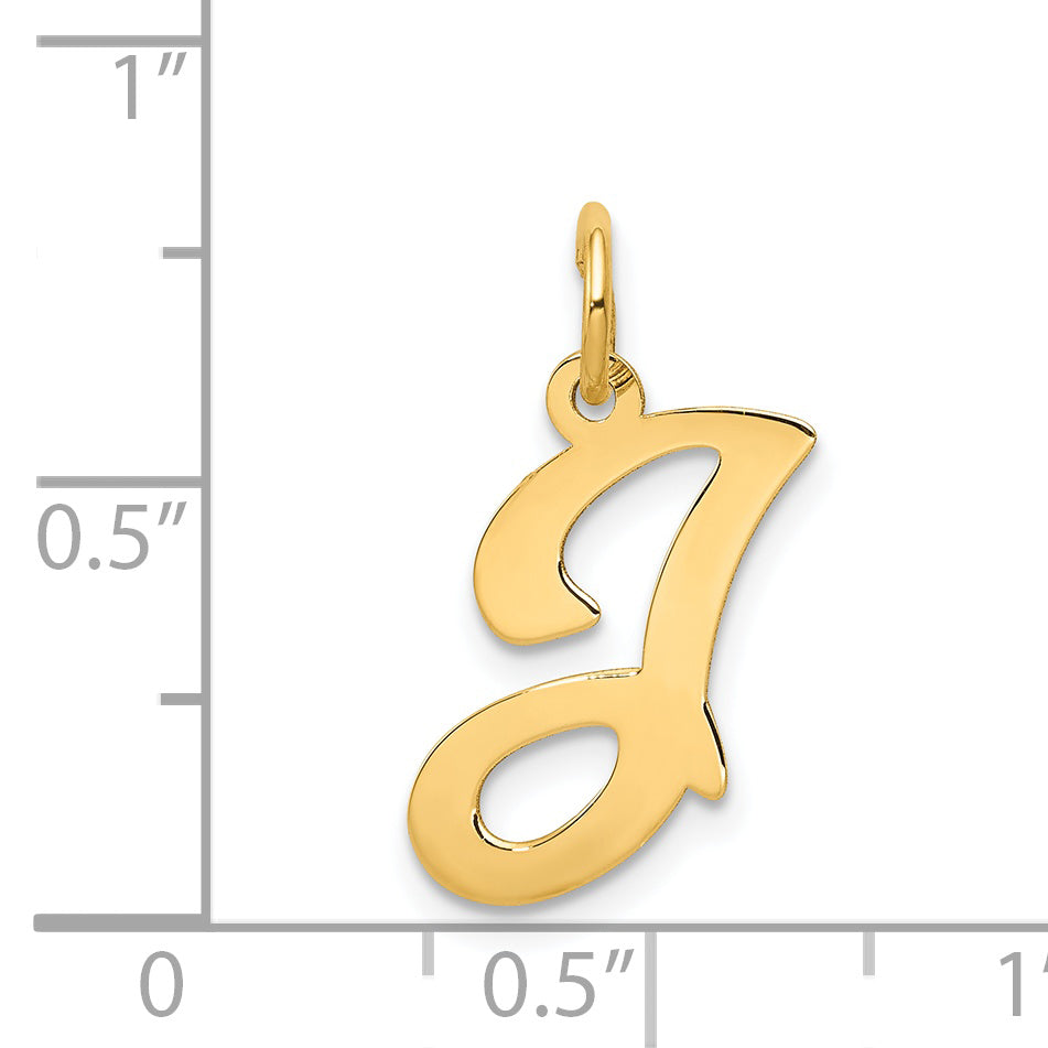 14K Yellow Gold Initial J Charm
