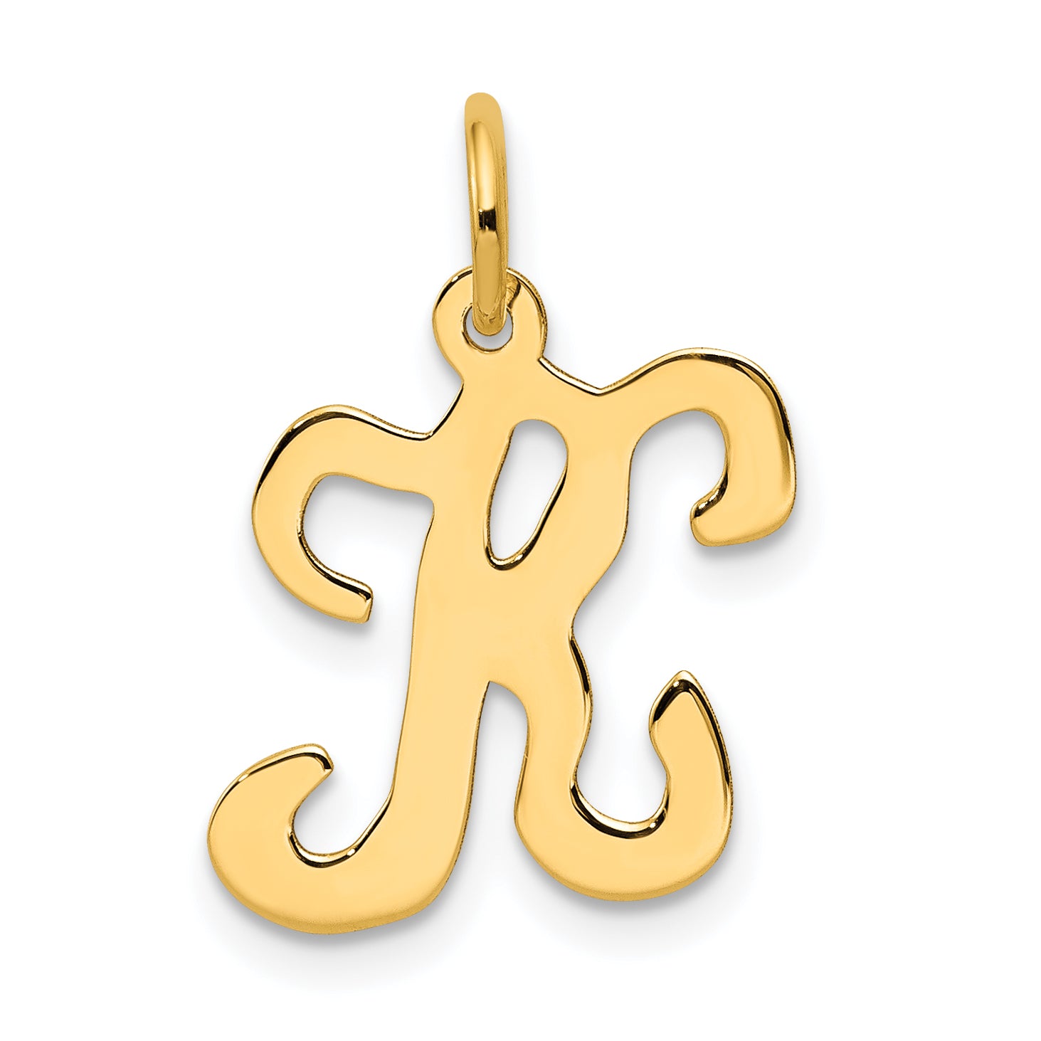 14KY Script Letter K Initial Charm Main image