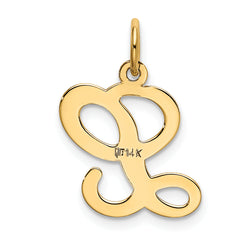 14K Yellow Gold Initial L Charm