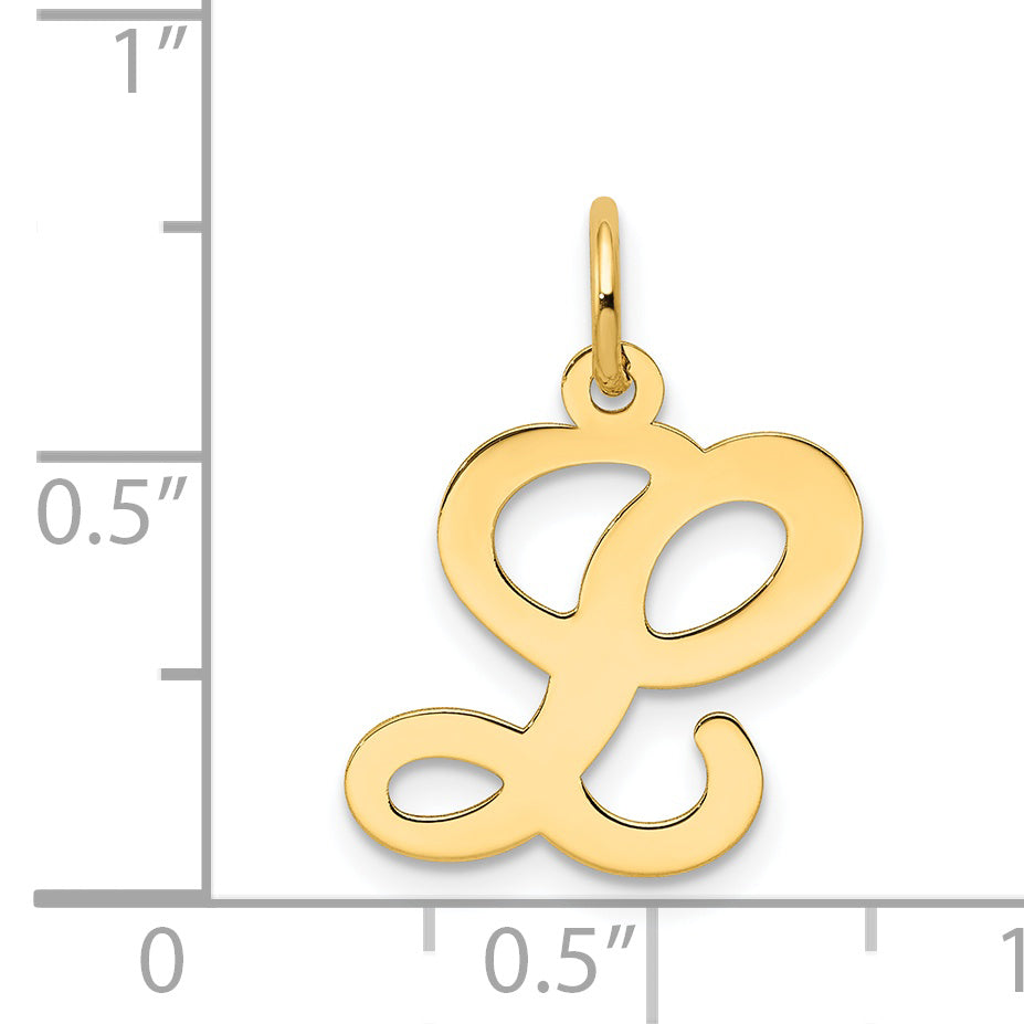 14K Yellow Gold Initial L Charm