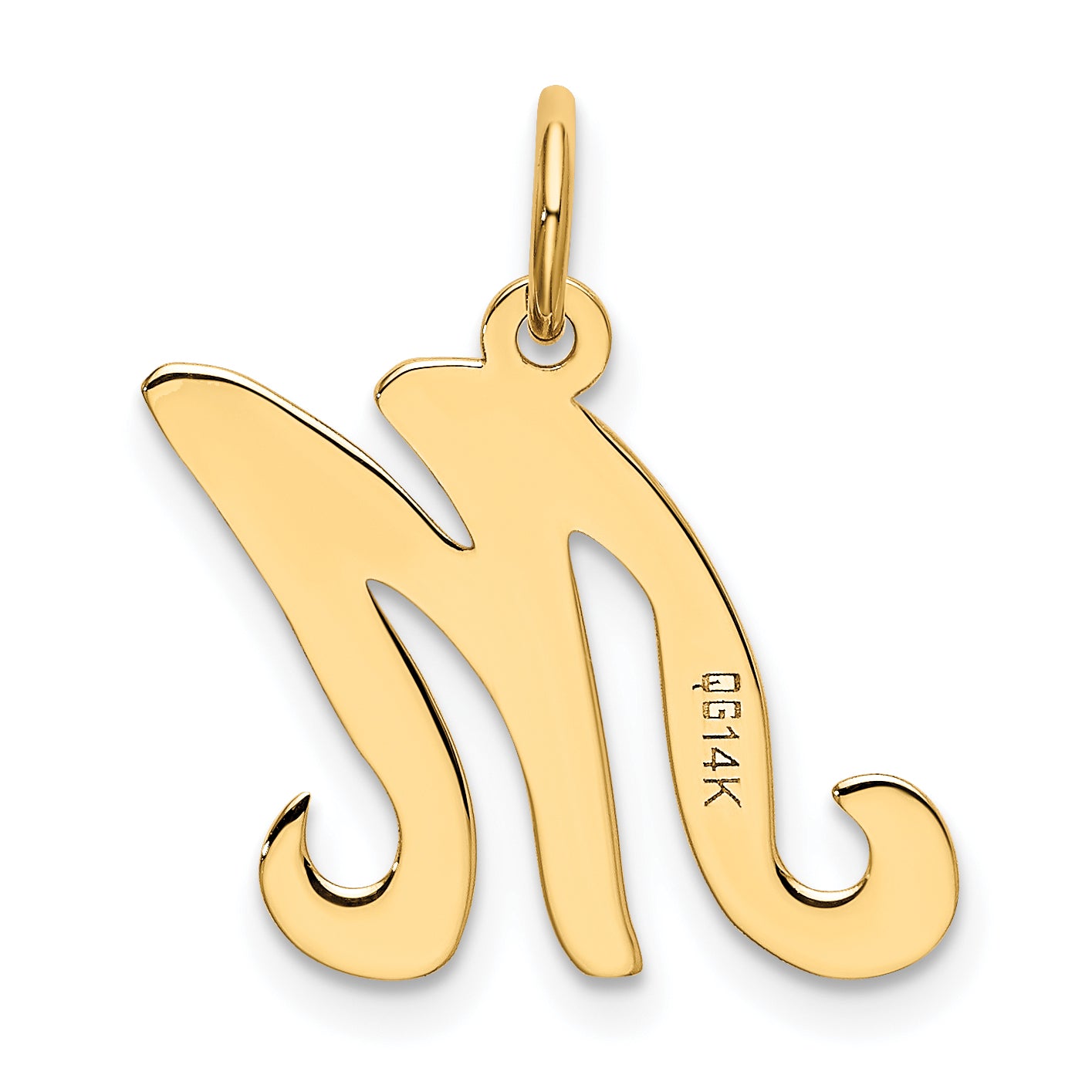14K Yellow Gold Initial M Charm