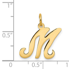 14K Yellow Gold Initial M Charm