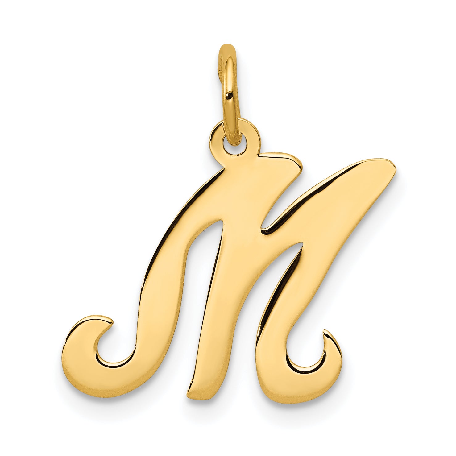 14KY Script Letter M Initial Charm Main image