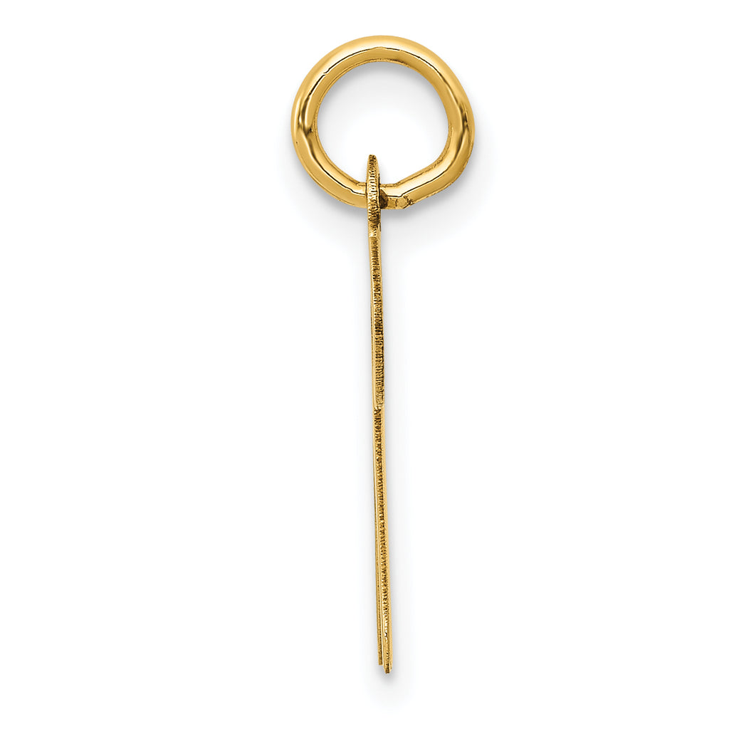 14K Yellow Gold Initial N Charm