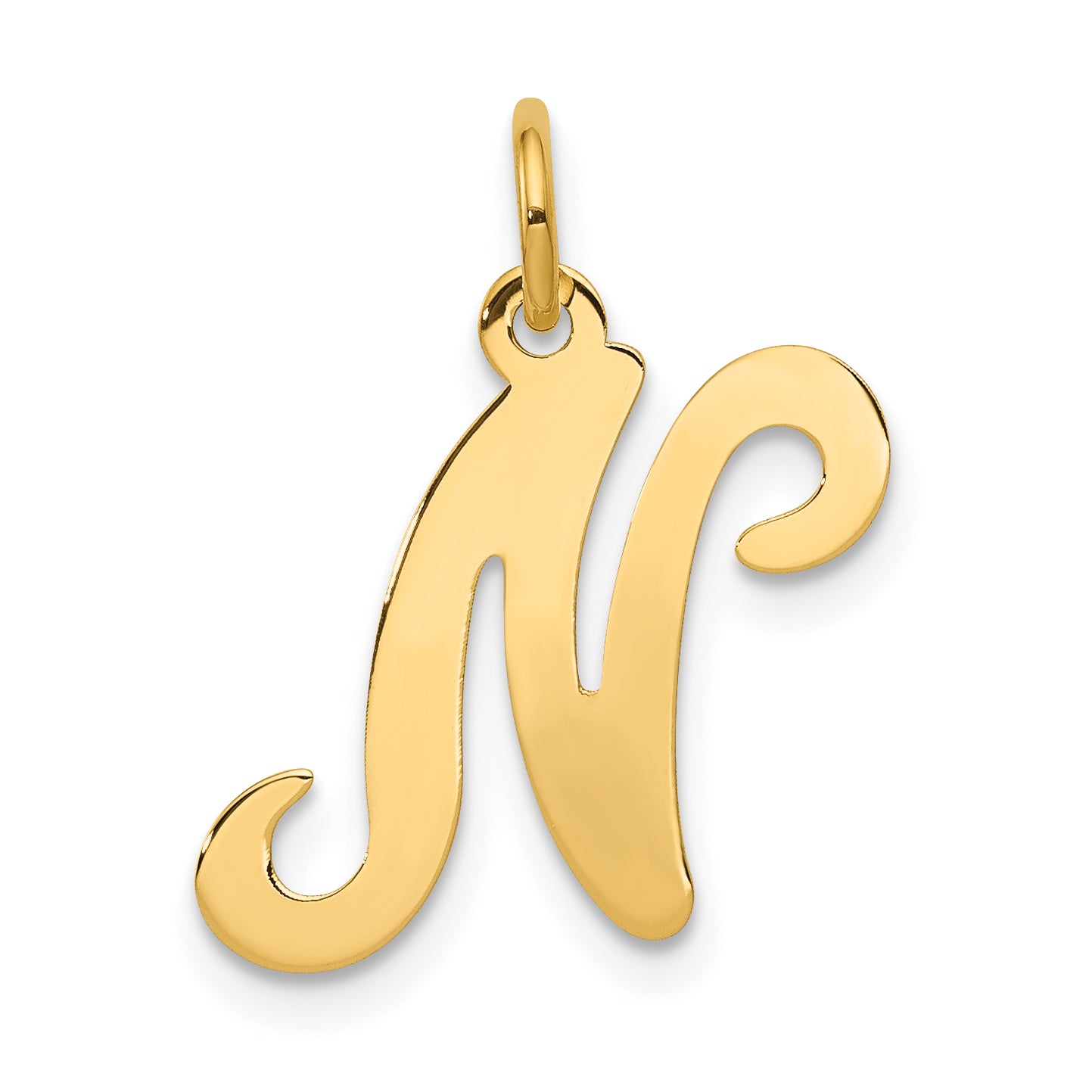 14KY Script Letter N Initial Charm Main image