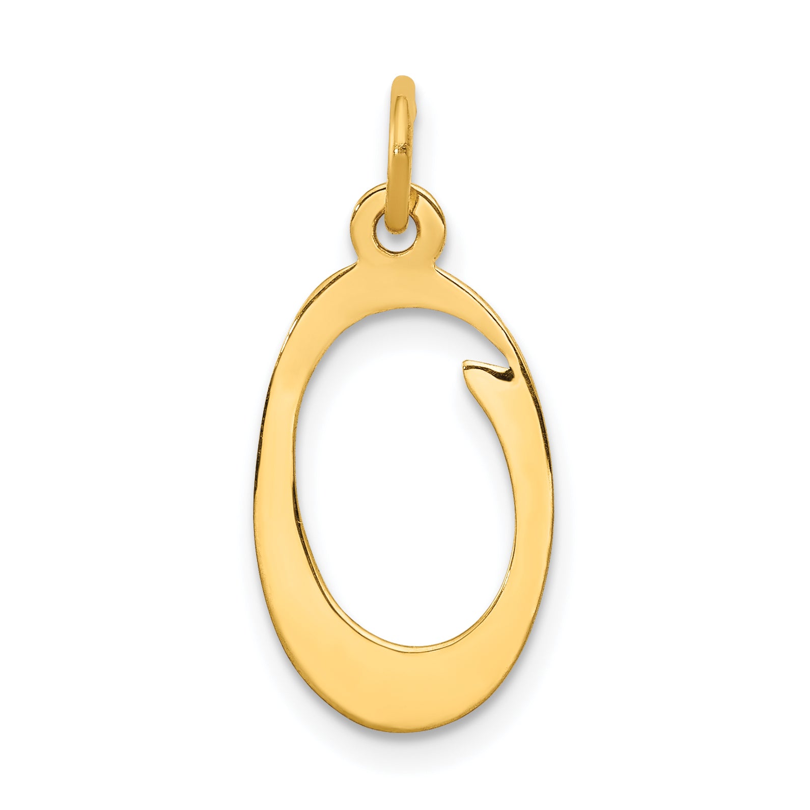 14KY Script Letter O Initial Charm