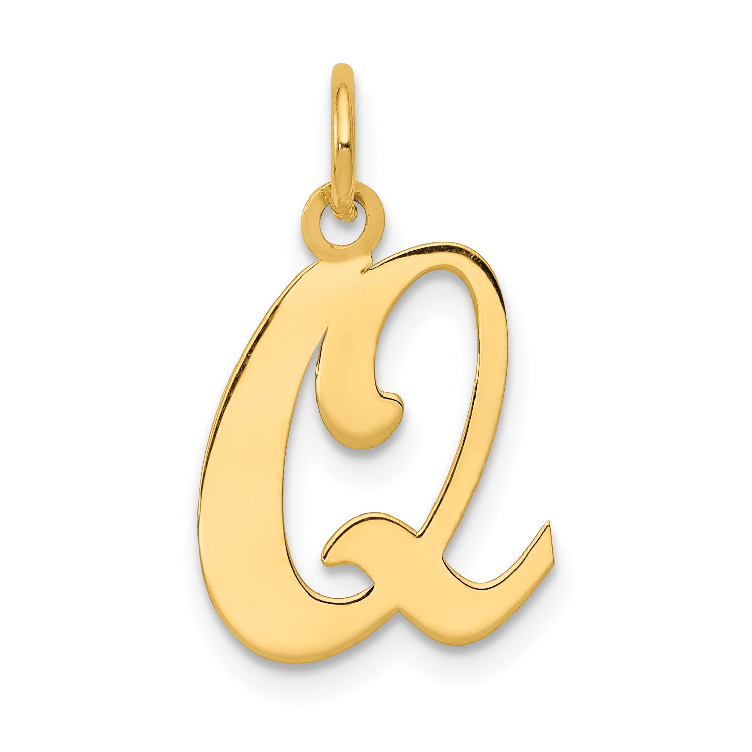 14KY Script Letter Q Initial Charm Main image