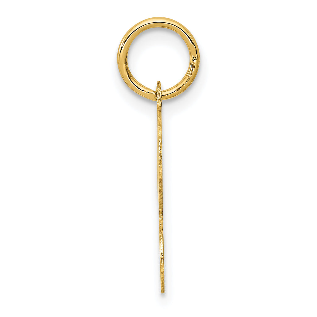 14K Yellow Gold Initial R Charm