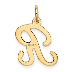 14K Yellow Gold Initial R Charm