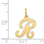 14K Yellow Gold Initial R Charm