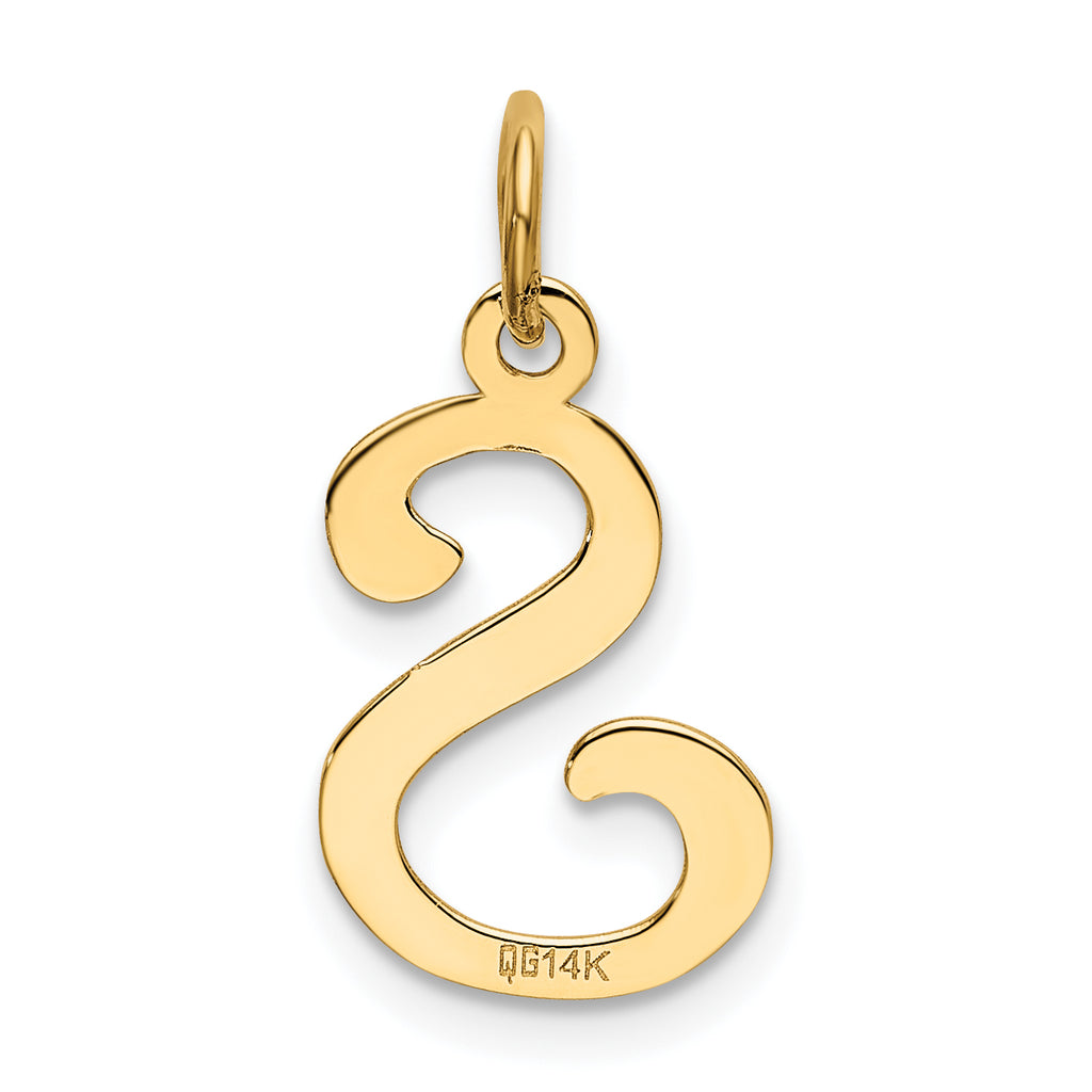 14K Yellow Gold Initial S Charm