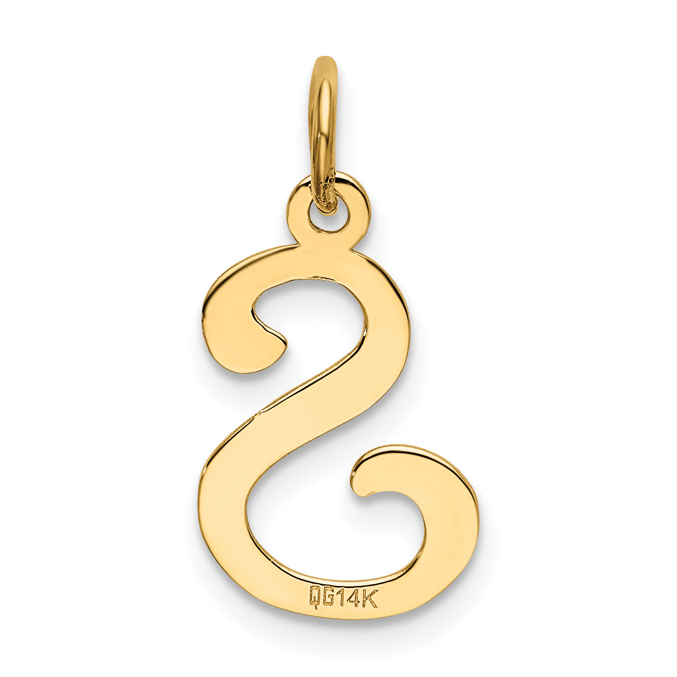14K Yellow Gold Initial S Charm