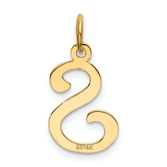 14K Yellow Gold Initial S Charm