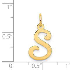 14K Yellow Gold Initial S Charm