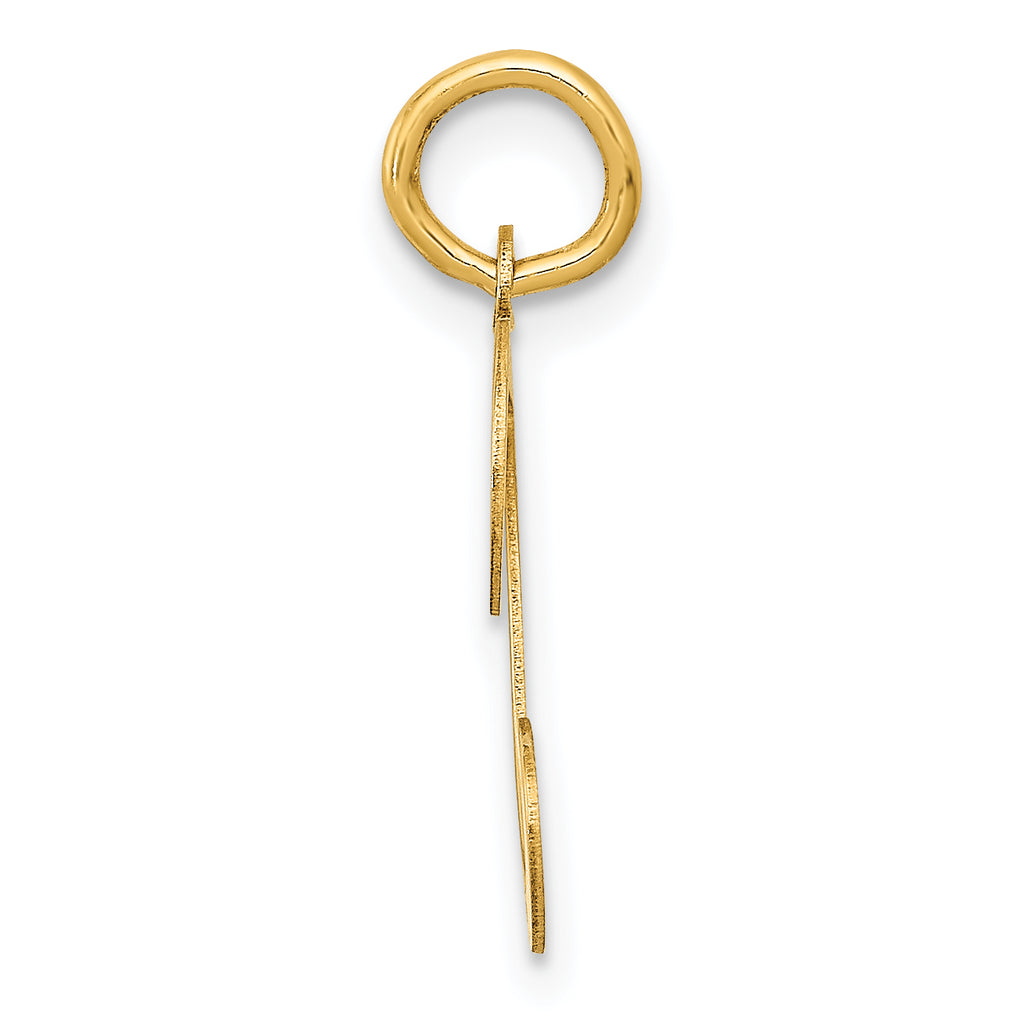 14K Yellow Gold Initial T Charm