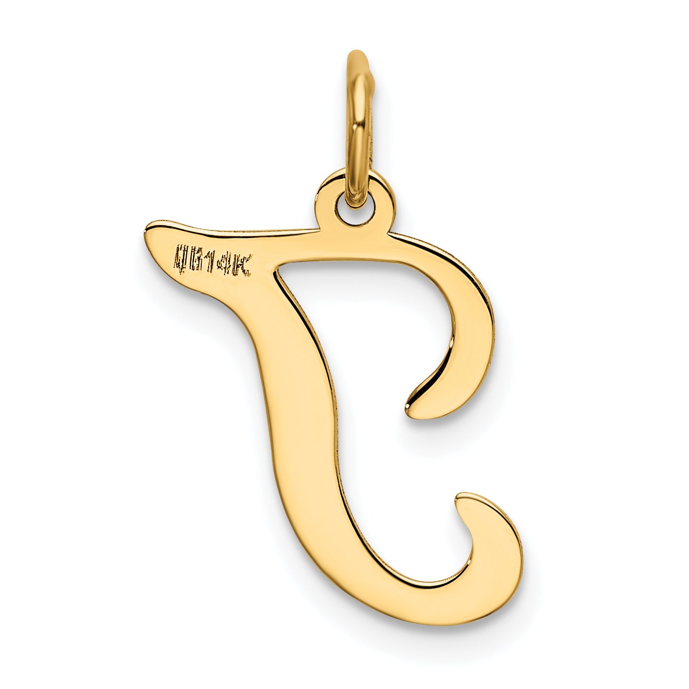 14K Yellow Gold Initial T Charm