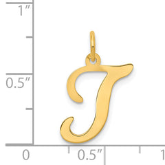 14K Yellow Gold Initial T Charm