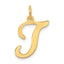 14KY Script Letter T Initial Charm