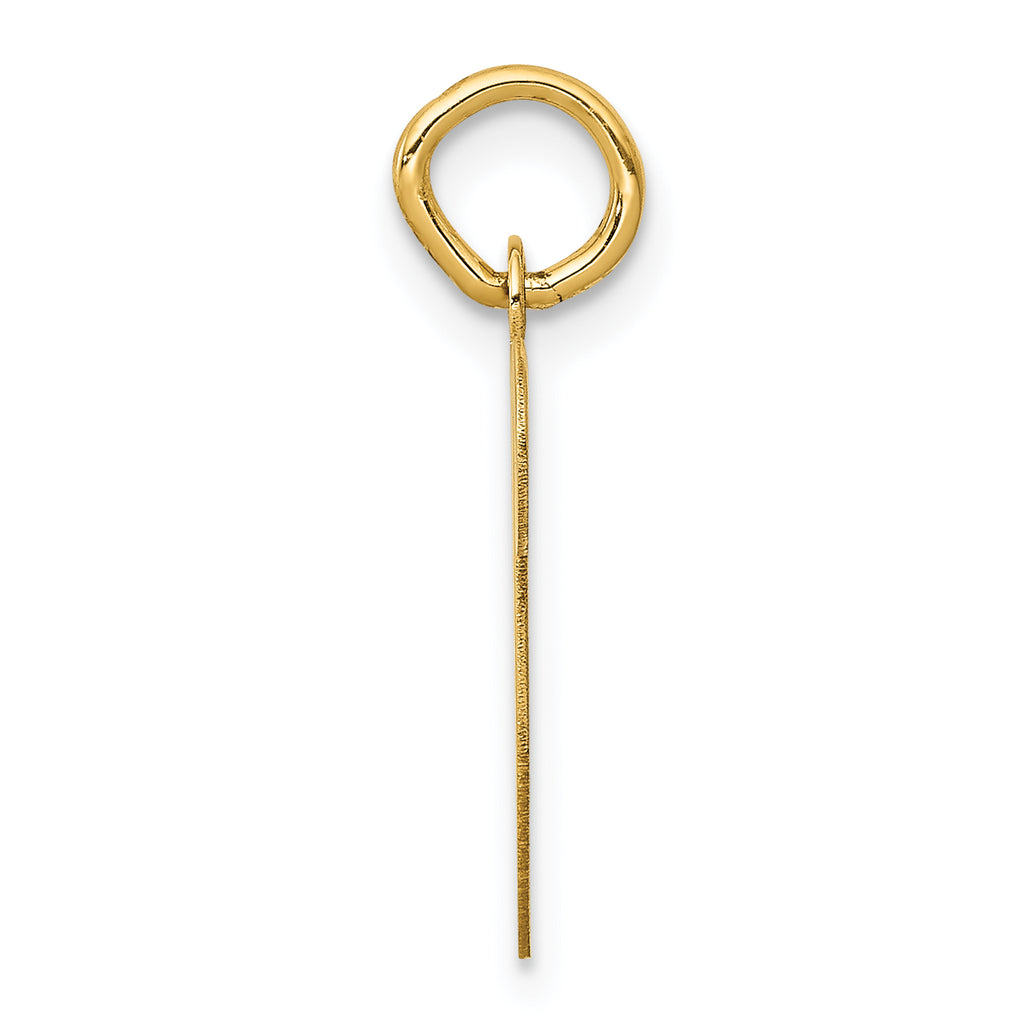 14K Yellow Gold Initial V Charm