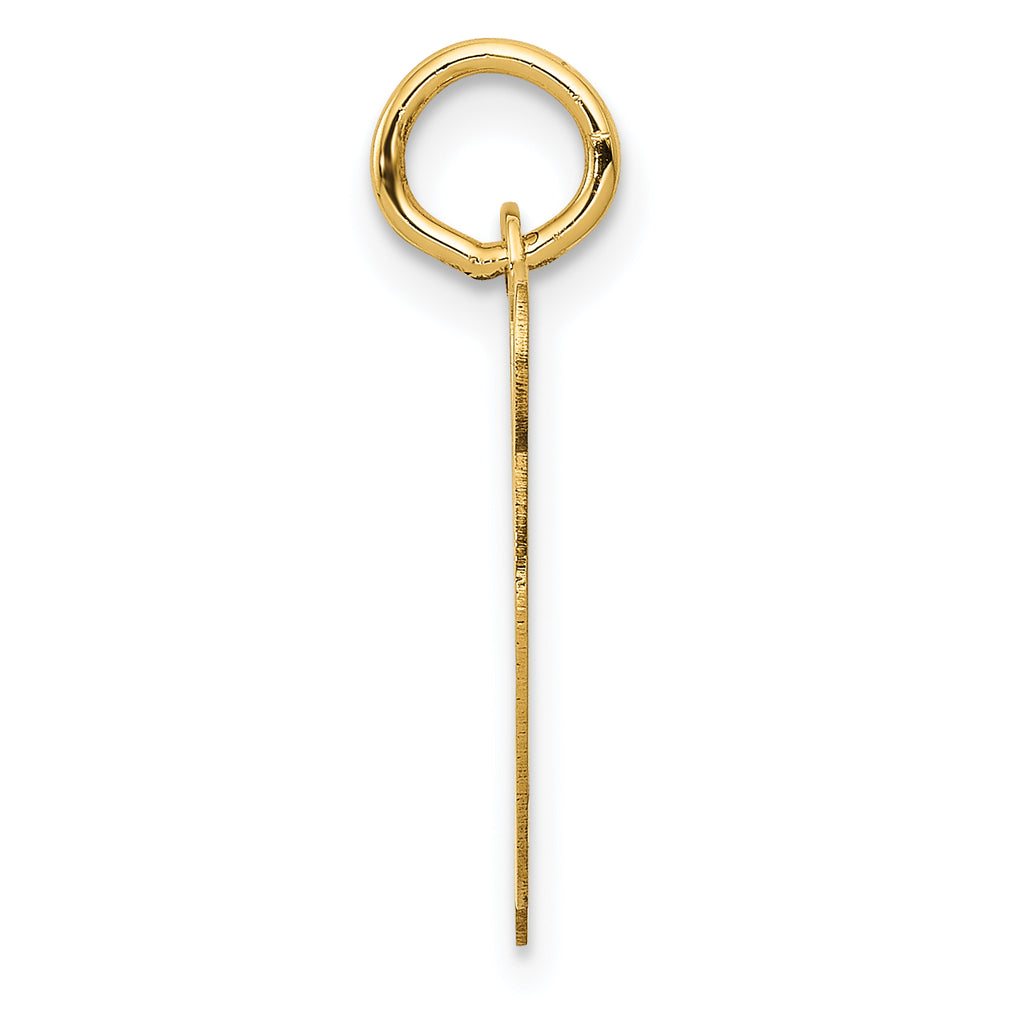 14K Yellow Gold Initial W Charm